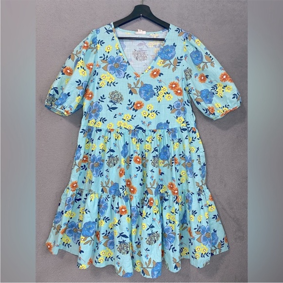 ➕ 🍂🍁 LoveShackFancy Inspired TALL A.N.A Short Sleeve Shift Dress SZ XL TALL - Picture 5 of 7